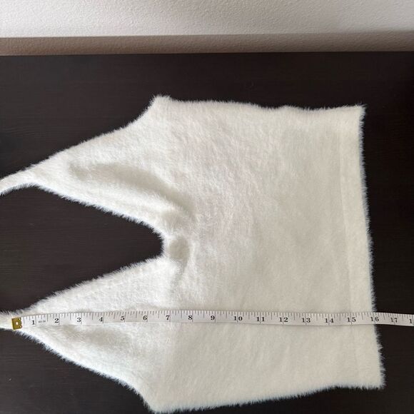 Gymshark x Whitney Simmons Eyelash Knit Midi Tie Up Halter Neck Top Sz M White - Picture 8 of 8